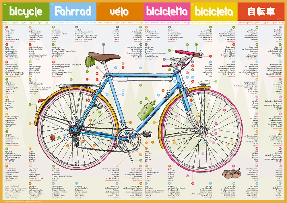 multicolored bike poster